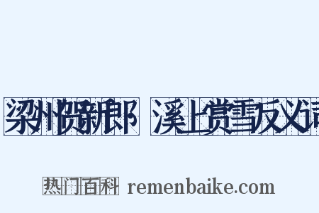 梁州贺新郎·溪上赏雪反义词是什么意思的图片